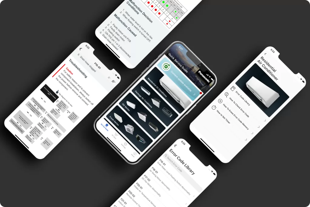 Panasonic Quick Service Guide App Interface