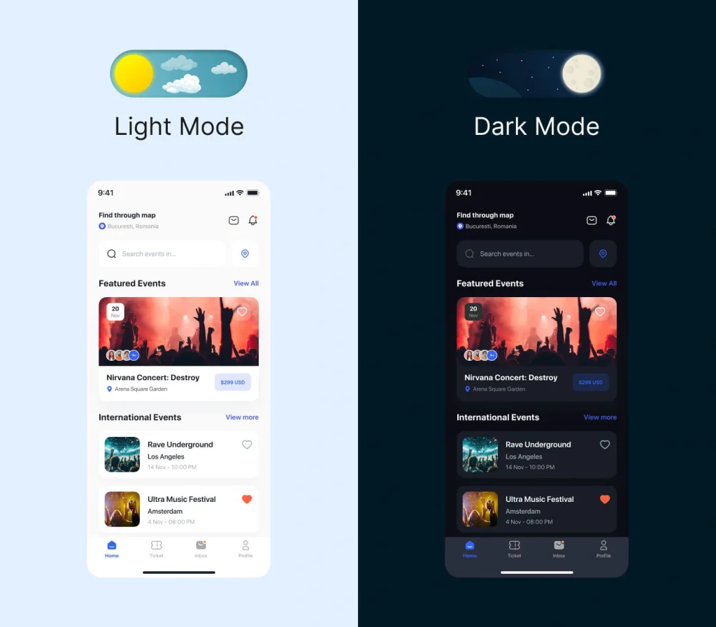 Light and dark mode UI trends in 2025